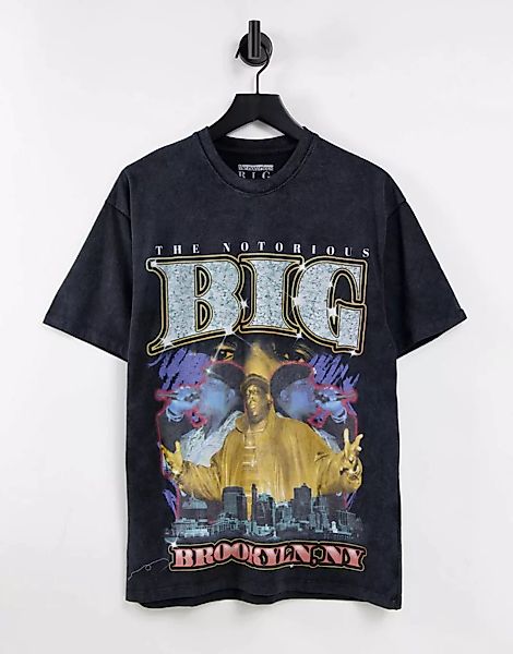 Pull&Bear – Biggie – Schwarzes T-Shirt günstig online kaufen