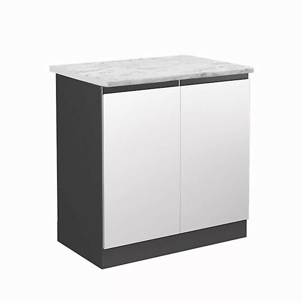 Vicco Spülenunterschrank R-Line, Weiß/Anthrazit, AP Marmor günstig online kaufen