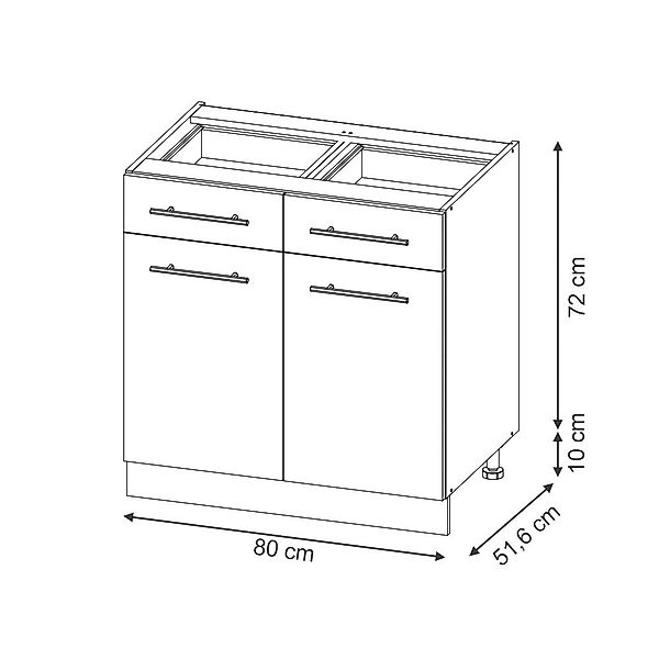 Vicco Unterschrank Fame-Line, Hellblau-grau/Weiß, 80 cm günstig online kaufen