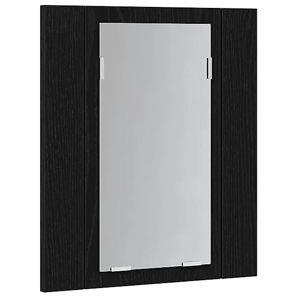 vidaXL LED Badezimmerspiegelschrank Eiche Schwarz 40x12x45 cm Holzwerkstoff günstig online kaufen