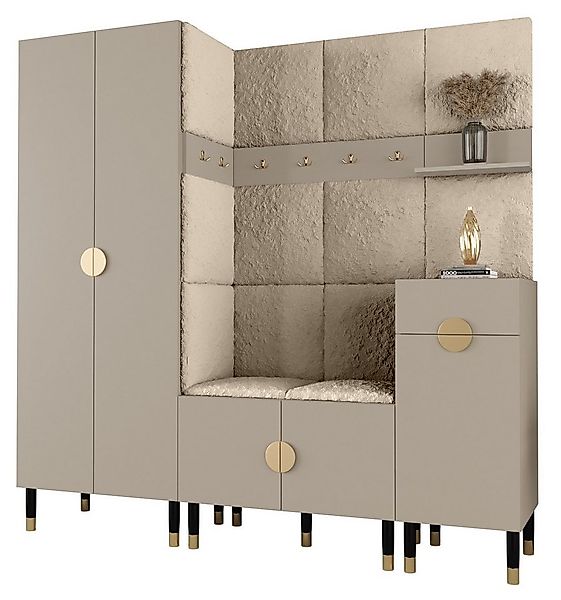 ABIKS MÖBEL Kompaktgarderobe PALERMO Set 1 Garderobe mit gepolsterten Panee günstig online kaufen