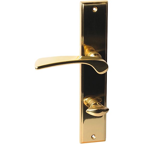 Alpertec Drückergarnitur Alpertec WC-Langschildgarnitur Nelson Messing gold günstig online kaufen