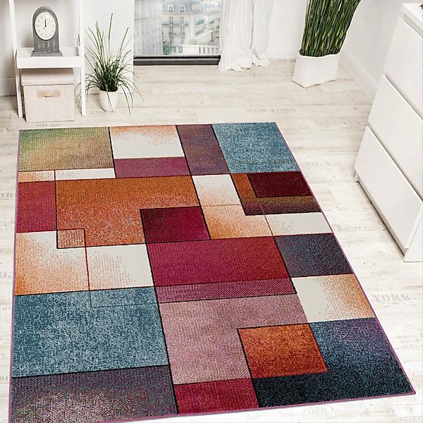 Paco Home Teppich "ECE 933" rechteckig 14 Höhe Kurzflor, modernes Karo Desi günstig online kaufen
