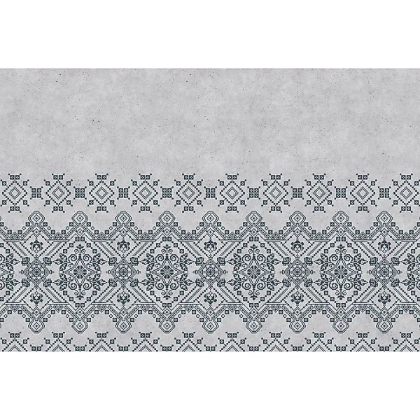 Fototapete Mosaik Abstrakt Grau Weiß 4,00 m x 2,70 m FSC® günstig online kaufen