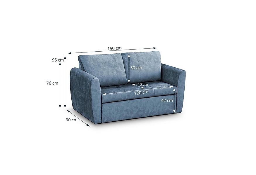 Beautysofa Schlafsofa Kamel II Liegefläche 188×122 cm, Bettkasten und Schla günstig online kaufen
