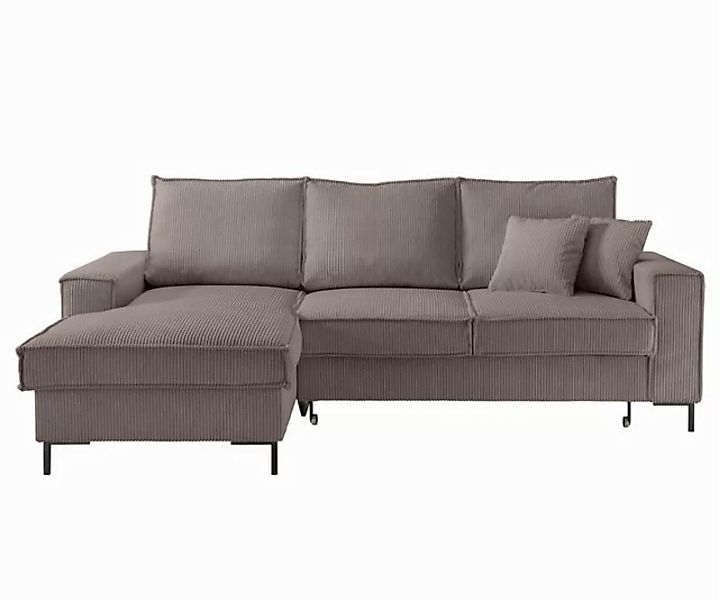 luma-home Ecksofa 17225, mit Bettfunktion und Bettkasten 240x150 cm, Wellen günstig online kaufen