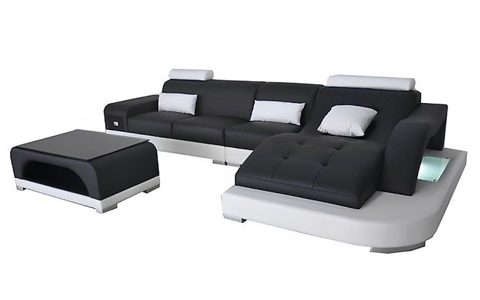 JVmoebel Ecksofa Leder Eck Sofa mit USB Wohnlandschaft Luxus Garnitur Ecke günstig online kaufen