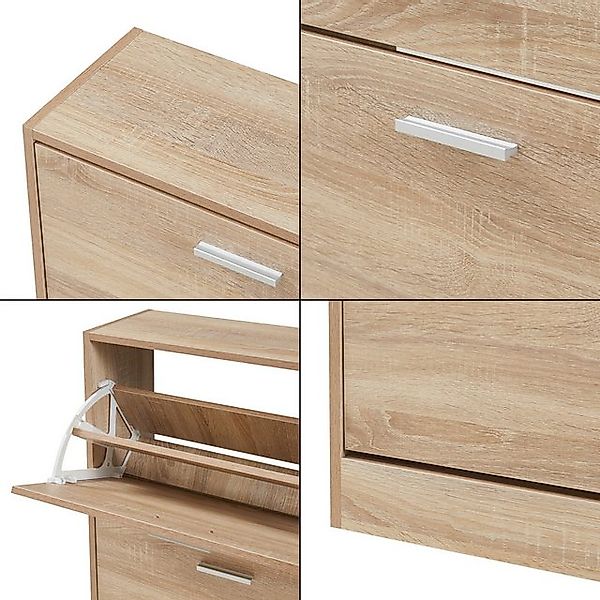 en.casa Schuhschrank »Sykkylven« Schuhkipper mit 2 Klappen 81 x 63 x 24 cm günstig online kaufen