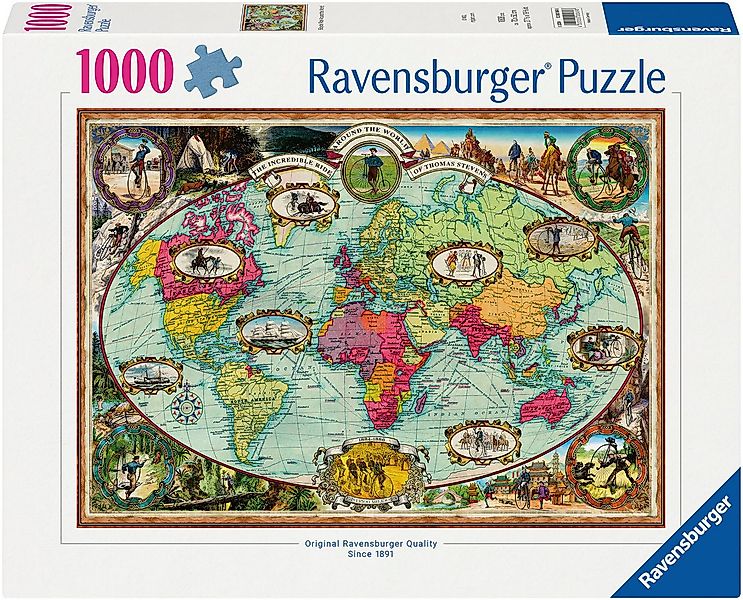 Ravensburger Puzzle Mit Fahrrad um die Welt, 1000 Puzzleteile, Made in Germ günstig online kaufen