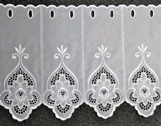 Stickereien Plauen Scheibengardine Blumen (1 St), günstig online kaufen
