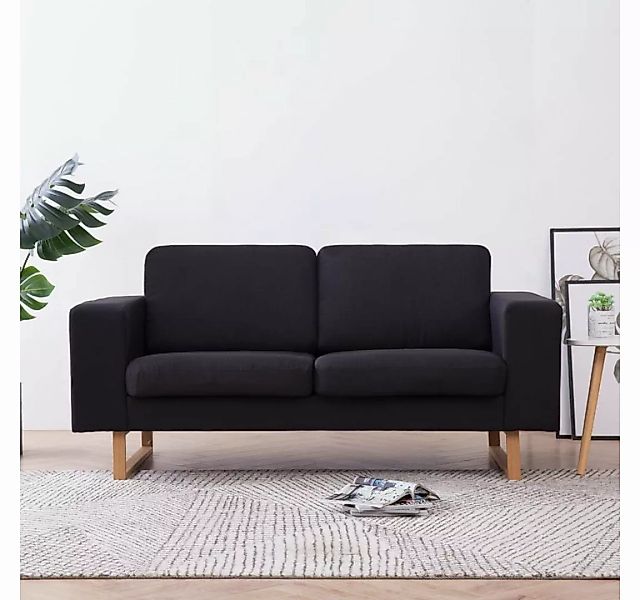 vidaXL Sofa 2-Sitzer-Sofa Stoff Schwarz Couch günstig online kaufen