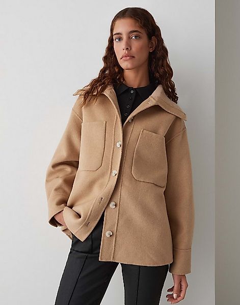 OPUS Wolljacke JOSIA mit breitem Strickkragen überschnittene Schulter mit L günstig online kaufen