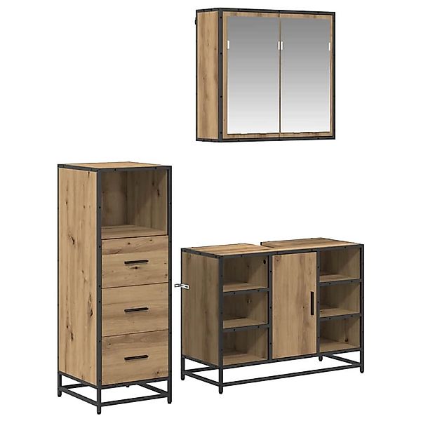vidaXL Badezimmermöbel Set mit Tür 3-Tlg Artisan-Eiche Holzwerkstoff 340252 günstig online kaufen