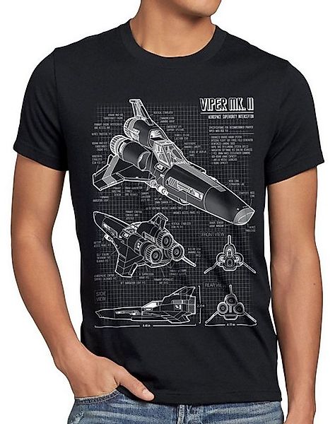 style3 T-Shirt Viper MK2 Blaupause galactica kampfstern battlestar jäger ga günstig online kaufen