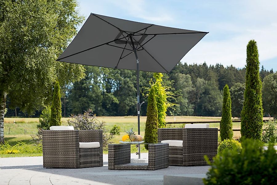 Schneider Balkonschirme 270 cm x  150 cm Apfelgrün mit Kurbelmechanik günstig online kaufen