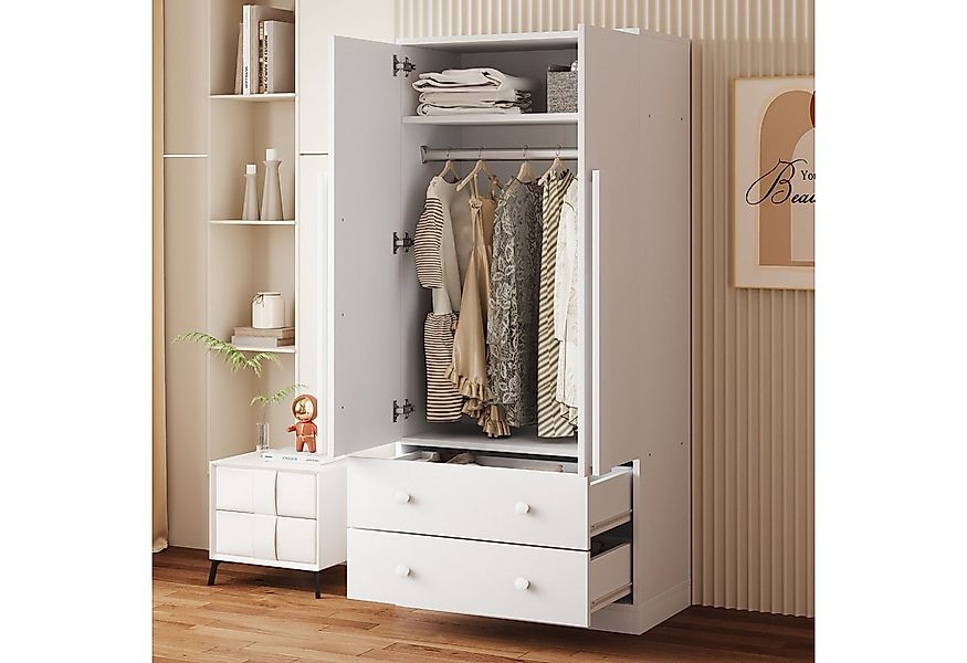HAUSS SPOLE Kleiderschrank 70x40x170cm Doppeltüren-Design, mit Schubladen u günstig online kaufen