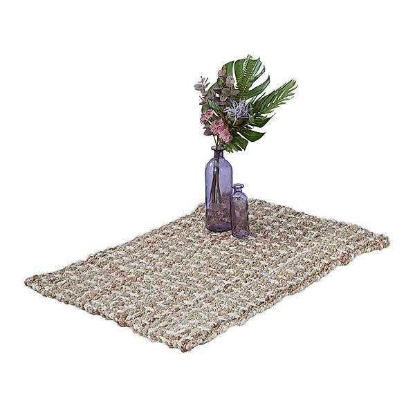 relaxdays Teppich Jute Teppich 60x90 cm, günstig online kaufen
