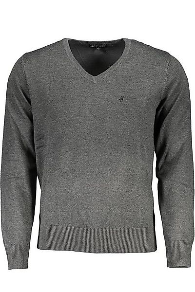 U.S. GRAND POLO Strickpullover Oversized Herrenhemd Grau: Langarm, V-Aussch günstig online kaufen