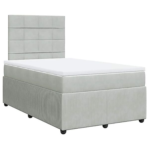 vidaXL Boxspringbett mit Matratze Hellgrau 120x200 cm Samt 3294610 günstig online kaufen