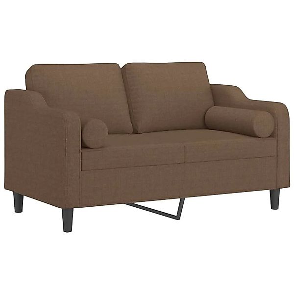 vidaXL 2-Sitzer-Sofa mit Zierkissen Braun 120 cm Stoff 3200840 günstig online kaufen