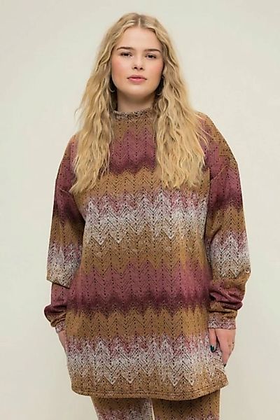 Studio Untold Sweatshirt Longsleeve oversized Glitter Zackenstreifen günstig online kaufen