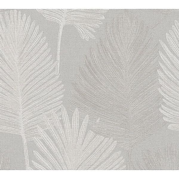 A.S. Creation Vliestapete Floral Blätter 10,05 m x 0,53 m Grau FSC® günstig online kaufen