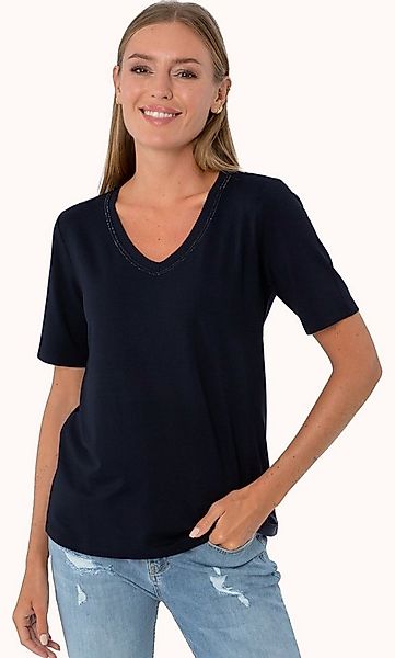 Estefania for woman Kurzarmshirt 194-1261, Basic Shirt mit V-Ausschnitt und günstig online kaufen