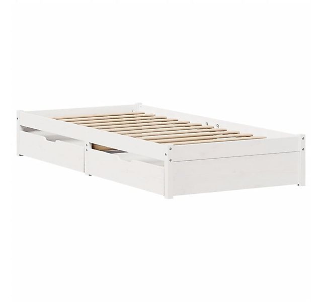vidaXL Bett Massivholzbett ohne Matratze Weiß 75x190 cm Kiefernholz günstig online kaufen