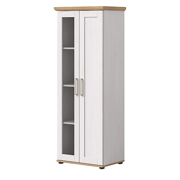 Inn.Furn Vitrine in Weiß Lärche Landhaus 64 x 161 cm Mirano günstig online kaufen