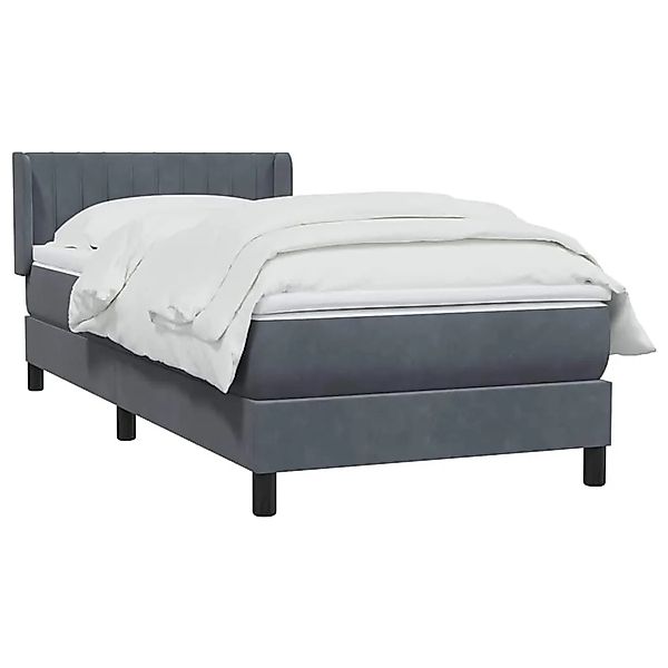 vidaXL Boxspringbett mit Matratze Dunkelgrau 90x210 cm Samt 3318268 günstig online kaufen