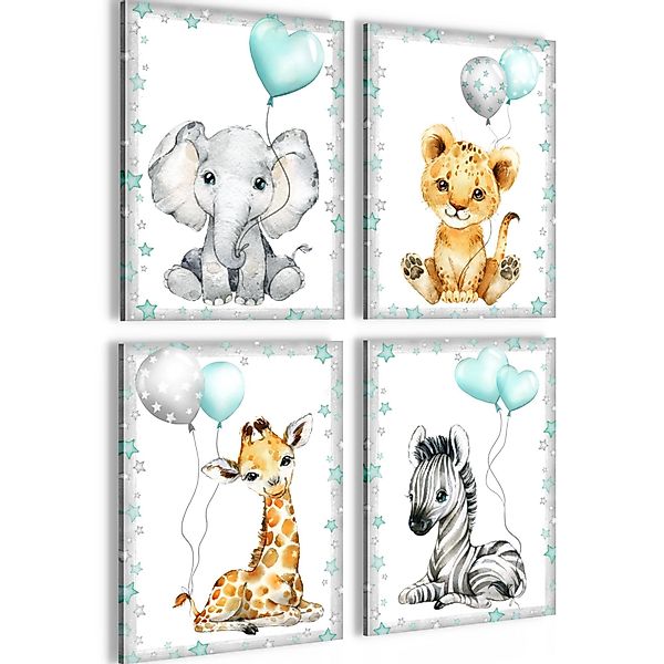 Novart Wandbild Kinderzimmer Wandbilder Set Tiere günstig online kaufen