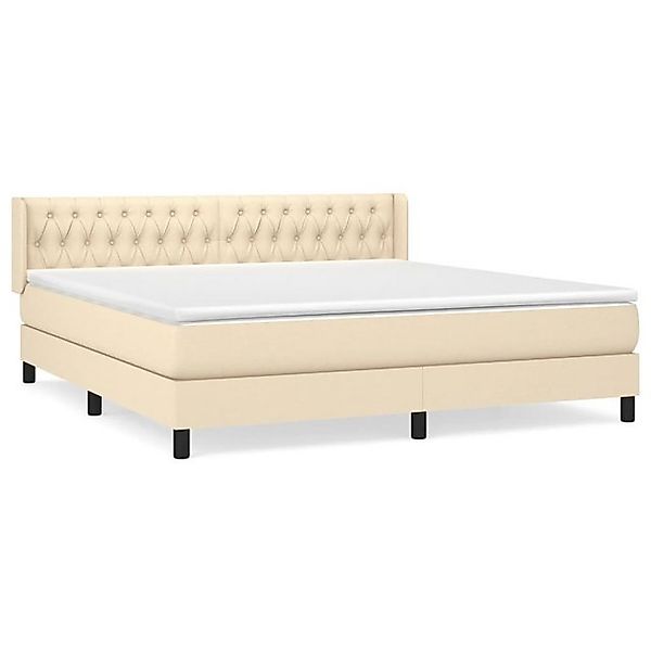 vidaXL Boxspringbett Boxspringbett mit Matratze Creme 180x200 cm Stoff Bett günstig online kaufen