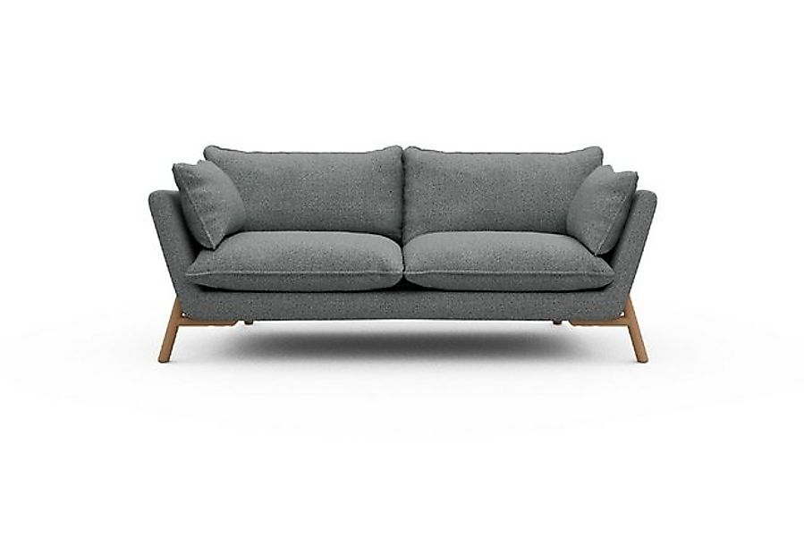moebelfaktor Sofa Emil PREMIUM 2-Sitzer Beinfarbe Eiche Natur, schräg geste günstig online kaufen