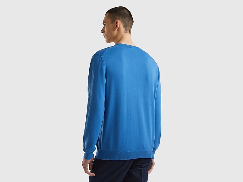 United Colors of Benetton V-Ausschnitt-Pullover mit Markenlabel günstig online kaufen
