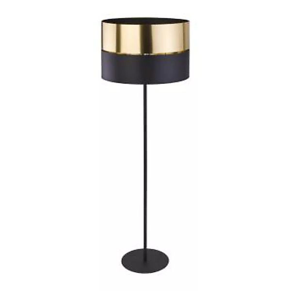 Stehlampe Stoff Metall 159 cm klein Modern Schwarz Gold günstig online kaufen