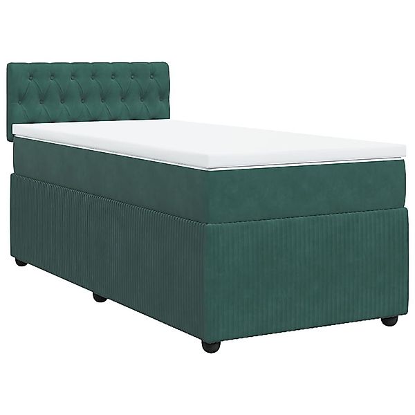 vidaXL Bett Boxspringbett mit Matratze Dunkelgrün günstig online kaufen