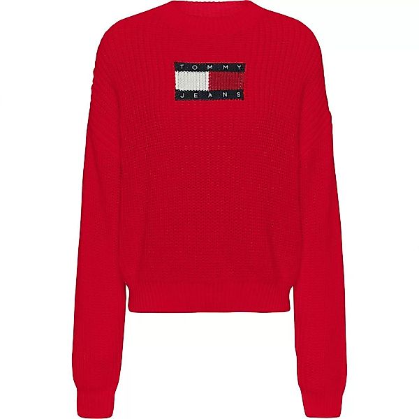 Tommy Jeans Center Flag Pullover M Deep Crimson günstig online kaufen
