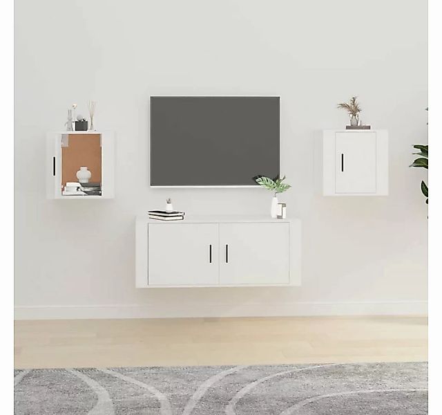 vidaXL TV-Schrank TV-Wandschränke 2 Stk. Weiß 40x34,5x40 cm (2-St) günstig online kaufen