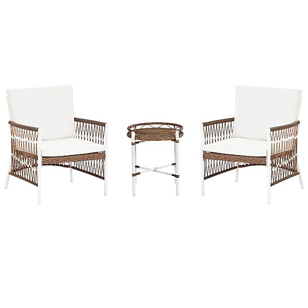 Beliani Bistro Set LEVICO Weiss Braun günstig online kaufen