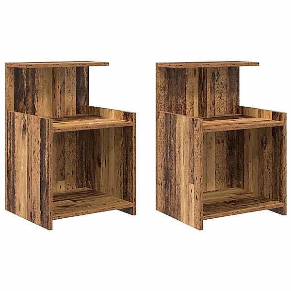 vidaXL Nachttisch 2 Stk Altholz 40 x 35 x 60 cm Holzwerkstoff 875135 günstig online kaufen