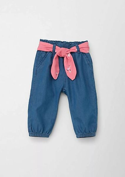 s.Oliver Stoffhose Ankle-Jeans mit Stoffgürtel Garment Dye günstig online kaufen