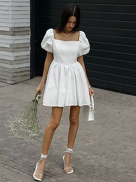 RUZU UG Dirndl Midikleid Kleid Quadratischem Ausschnitt,Einfacher Schmaler günstig online kaufen
