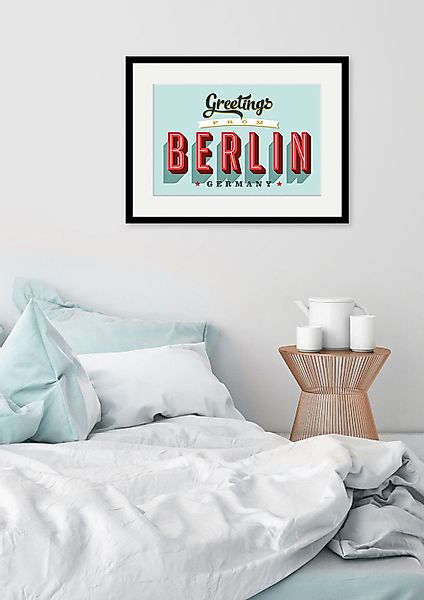 queence Bild "Greetings from Berlin", Städte-Schriftzug-Deutschland-Stadt-B günstig online kaufen