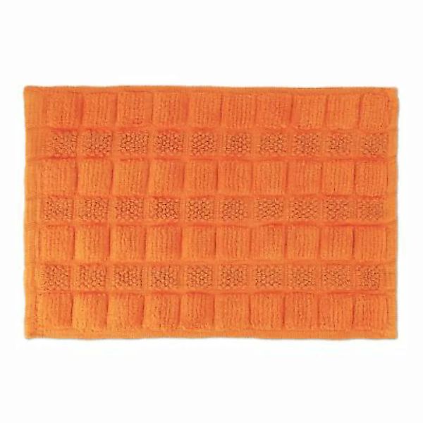 relaxdays Badematte aus Baumwolle 60x40 cm orange günstig online kaufen