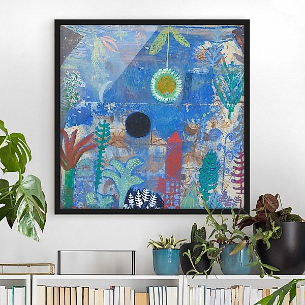 Bild mit Rahmen Kunstdruck - Quadrat Paul Klee - Versunkene Landschaft günstig online kaufen