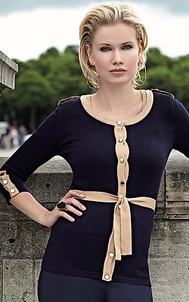 Passioni Cardigan Twinset in Schwarz mit günstig online kaufen
