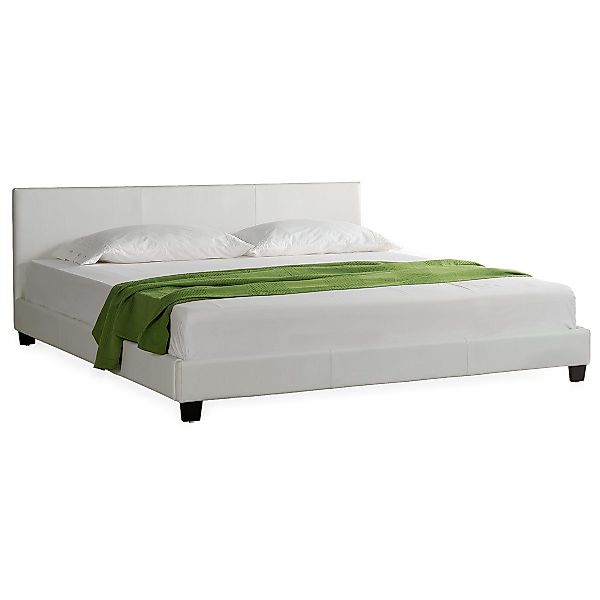 Corium Polsterbett, Kunstlederbett »Albacete« 180x200cm weiß, günstig online kaufen