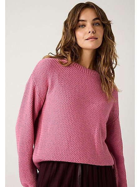 MORE&MORE Strickpullover Rundhalspullover mit Struktur günstig online kaufen