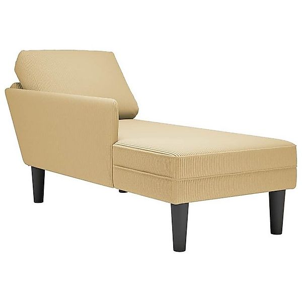 vidaXL Chaiselongue, Chaiselongue mit Kissen Hellgrün Grau Cordstoff günstig online kaufen