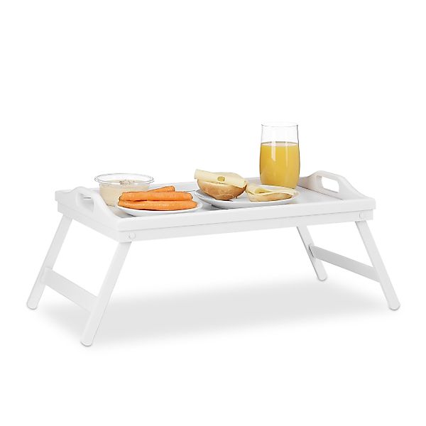 relaxdays Tabletttisch Klappbares Betttablett weiß günstig online kaufen